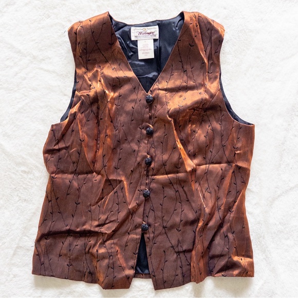 Women's Sleeveless Button-Up Top - Rust Vintage Y2K 2000’s Worthington - Picture 7 of 8